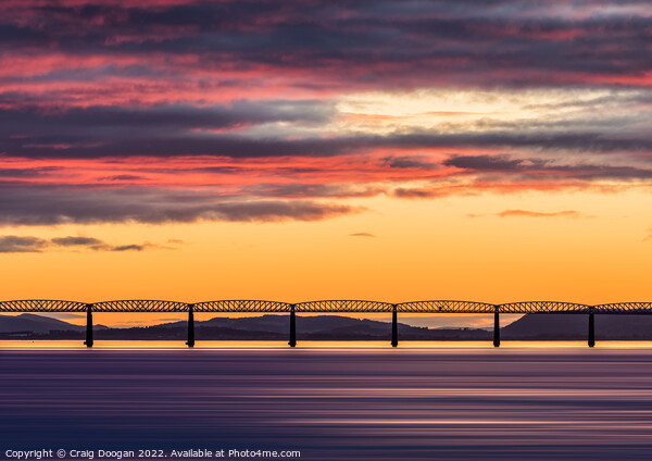 Tay Rail Bridge Sunset - Dundee Picture Board by Craig Doogan