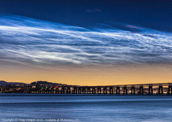 Dundee City Noctilucent Clouds Picture Board by Craig Doogan
