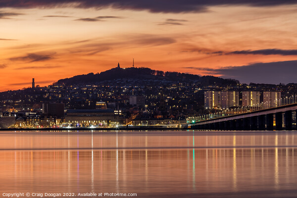 Dundee City Sunset Picture Board by Craig Doogan