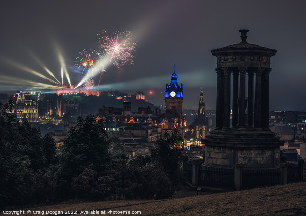 Edinburgh Castle Fireworks Picture Board by Craig Doogan