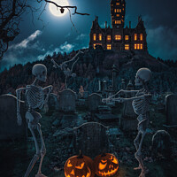 Buy canvas prints of Dundee Skeleton Halloween Party by Craig Doogan