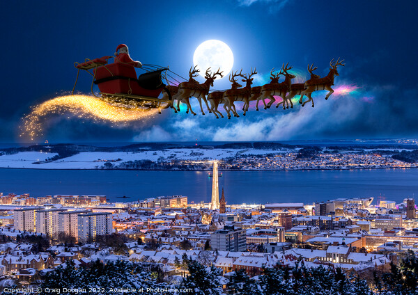 Santa Visits Dundee Picture Board by Craig Doogan