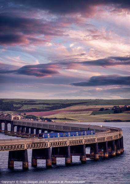 Tay Rail Bridge Sunset - Dundee Picture Board by Craig Doogan