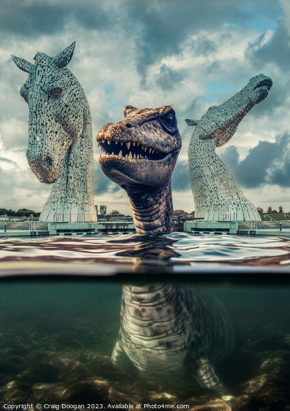 Nessie visits the Kelpies Picture Board by Craig Doogan