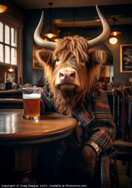Highland Cow in the Boozer Picture Board by Craig Doogan