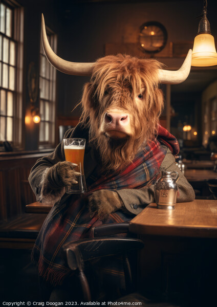 Highland Drinker Picture Board by Craig Doogan