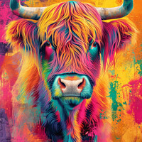Buy canvas prints of Highland Cow Digital Art by Craig Doogan