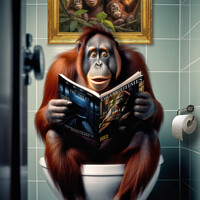 Buy canvas prints of Orangutan on the Toilet by Craig Doogan