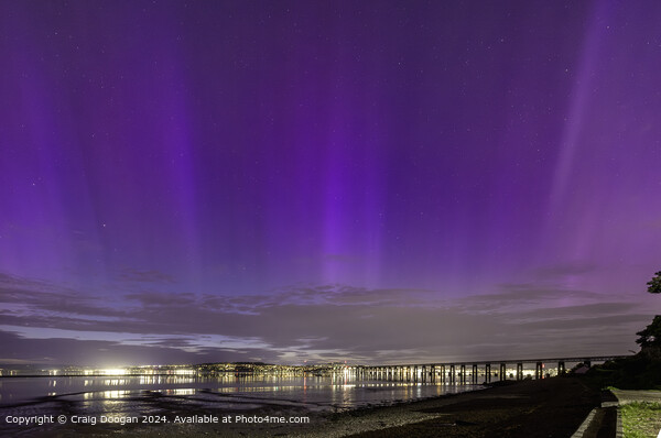 Northern Lights Dundee Cityscape Picture Board by Craig Doogan
