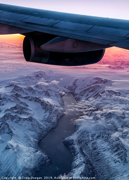 Flying over Greenland at 38000ft Picture Board by Craig Doogan