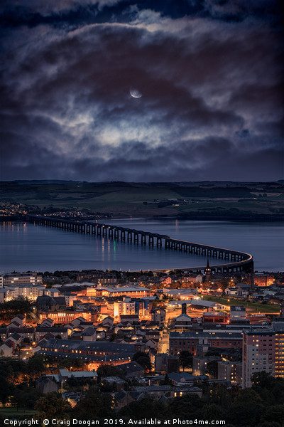 Dundee Tay Rail Bridge Moonscape Picture Board by Craig Doogan