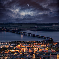 Buy canvas prints of Dundee Tay Rail Bridge Moonscape by Craig Doogan