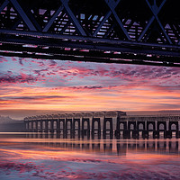 Buy canvas prints of Tay Rail Bridge Sunrise Reflections - Dundee City by Craig Doogan