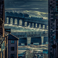 Buy canvas prints of Dundee City Storm Ciara Tay Rail Bridge by Craig Doogan