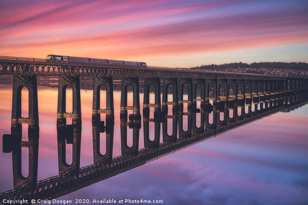 Dundee Tay Rail Bridge Sunset Picture Board by Craig Doogan