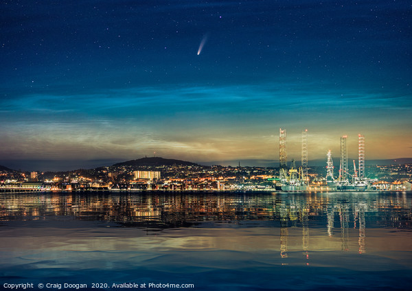 Comet Neowise over Dundee City  Picture Board by Craig Doogan