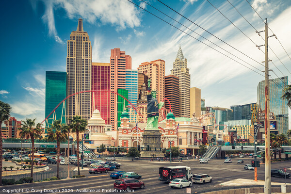 New York New York - Las Vegas Picture Board by Craig Doogan