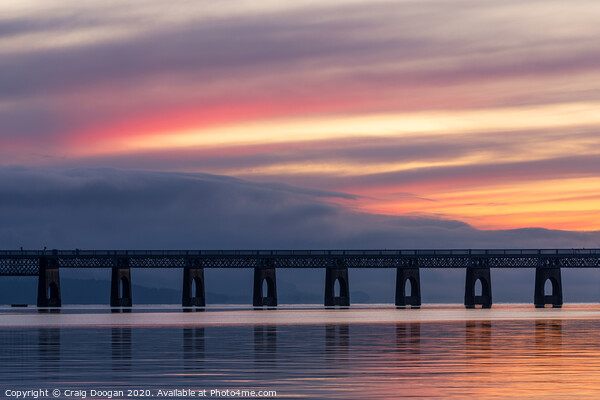 Sunset over the Tay Bridge Picture Board by Craig Doogan