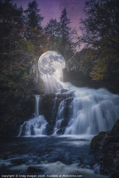 Waterfall Moon Picture Board by Craig Doogan