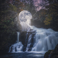 Buy canvas prints of Waterfall Moon by Craig Doogan