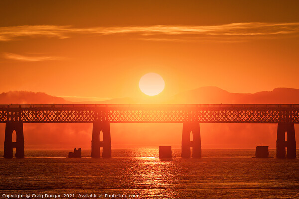 Tay Bridge Sunset Picture Board by Craig Doogan