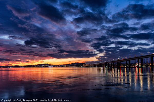 Dundee City Sunset Picture Board by Craig Doogan