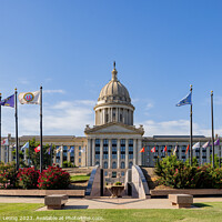 Buy canvas prints of Sunny exterior view of the Oklahoma State Capitol by Chon Kit Leong