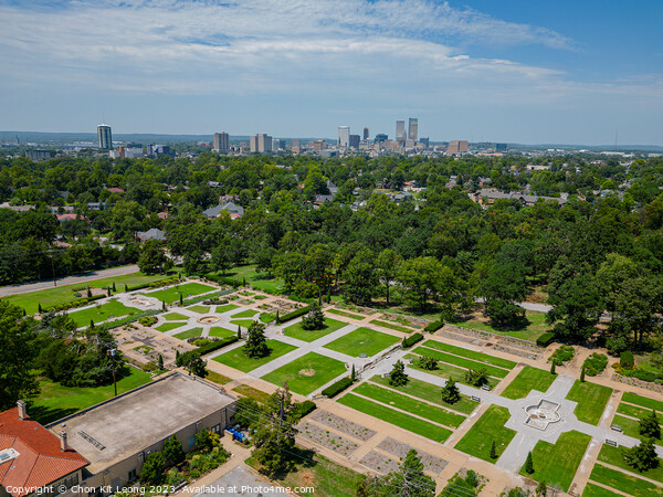 Aerial view of the Woodward Park and Tulsa cityscape Picture Board by Chon Kit Leong