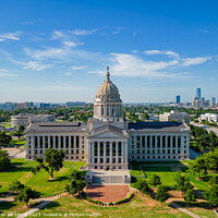 Buy canvas prints of Aerial view of the Oklahoma State Capitol and downtown cityscape by Chon Kit Leong