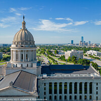 Buy canvas prints of Aerial view of the Oklahoma State Capitol and downtown cityscape by Chon Kit Leong