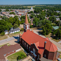 Buy canvas prints of Aerial view of the Saint Rose of Lima Catholic Church and Perry  by Chon Kit Leong