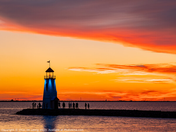 Beautiful sunset landscape of Lake Hefner Picture Board by Chon Kit Leong