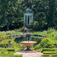 Buy canvas prints of Sunny view of the garden of Philbrook Museum of Art by Chon Kit Leong