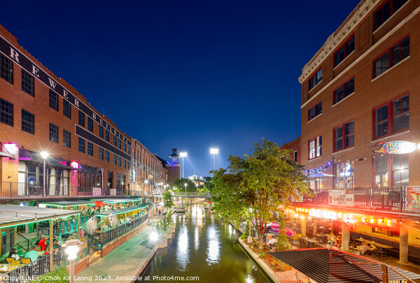 Night view of the Bricktown Picture Board by Chon Kit Leong