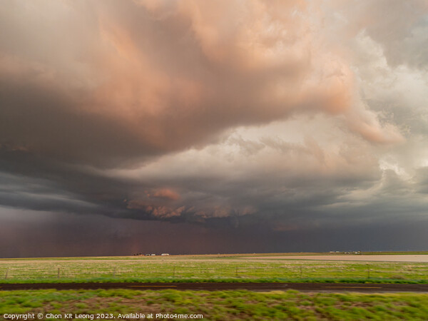 Thunderstorm over the sky in Amarillo country side area Picture Board by Chon Kit Leong