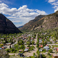 Buy canvas prints of Sunny high angle view of the Ouray town by Chon Kit Leong