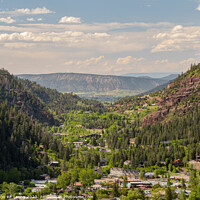 Buy canvas prints of Sunny high angle view of the Ouray town by Chon Kit Leong