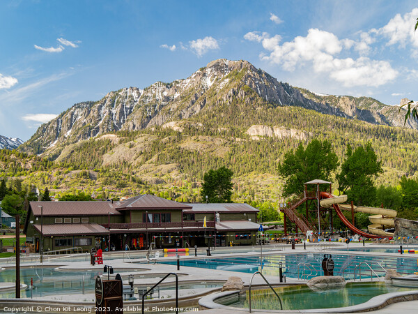 Sunny view of Ouray Hot Springs Pool and Fitness Center of Ouray Picture Board by Chon Kit Leong