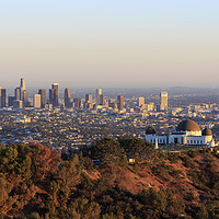 Buy canvas prints of Los Angeles Sunset Cityscape, Griffin Observatory by Chon Kit Leong