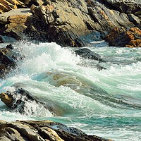 Buy canvas prints of "Waves Against Rocks" by Jerome Cosyn