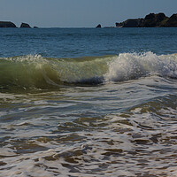 Buy canvas prints of Breaking Wave on a Tenby Beach by Jeremy Hayden