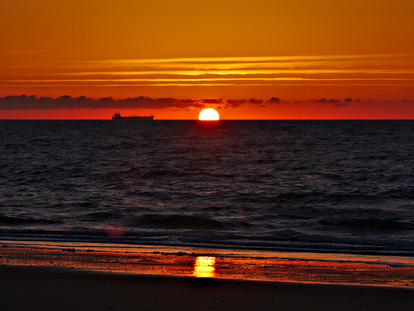 Sunrise on Sandown Beach Isle of Wight Picture Board by Jeremy Hayden