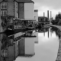 Buy canvas prints of Shipley Wharf on the Leeds- Liverpool Canal BW by Jeremy Hayden
