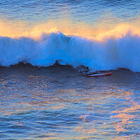 Buy canvas prints of Breaking Wave Paddle Board Surfer by Jeremy Hayden