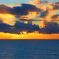 Buy canvas prints of Orange Sunrise Cloudscape sea Panorama by Jeremy Hayden