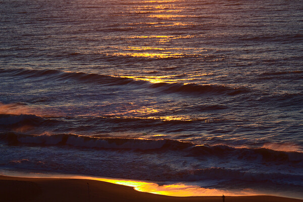 Sunrise on Ocean Waves Picture Board by Jeremy Hayden