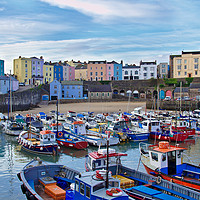 Buy canvas prints of Tenby Harbour Colours by Jeremy Hayden