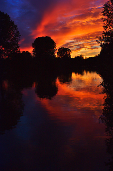 Brackley Lake Sunset Reflections Picture Board by Jeremy Hayden
