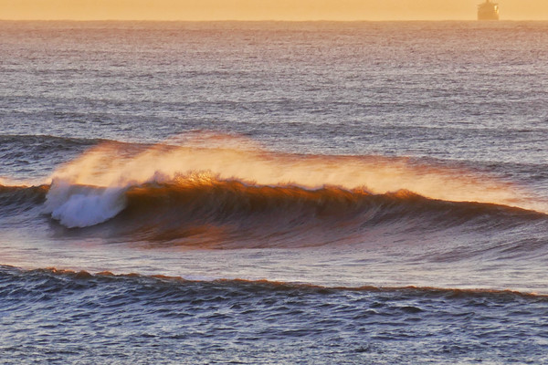 Wave Breaking in the Morning Sun Picture Board by Jeremy Hayden