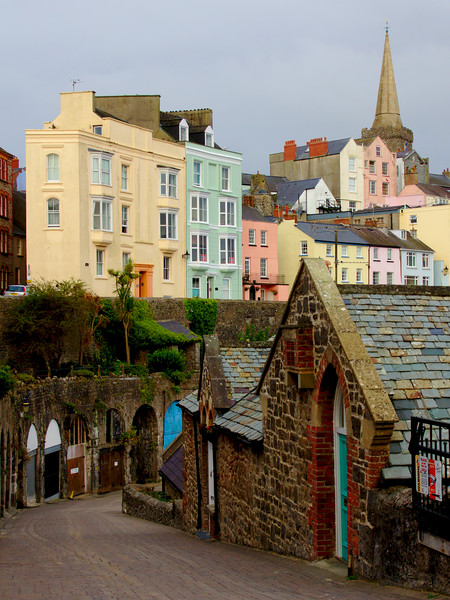 Tenby Harbour Stone Buildings Picture Board by Jeremy Hayden